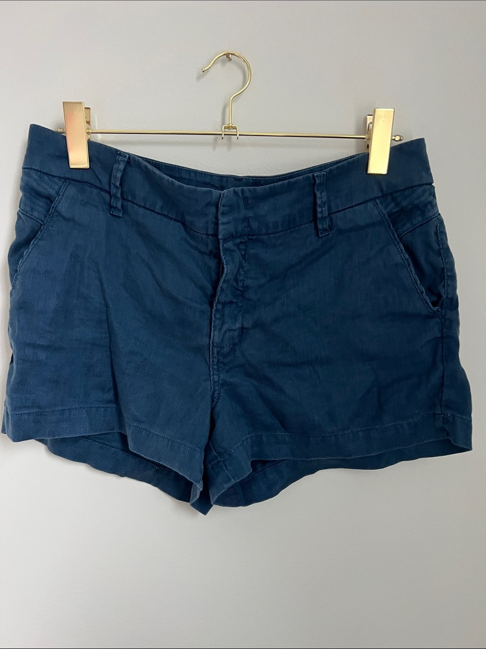 Level 99 | Women's Dark Navy Blue Linen Blend Shorts Size 30